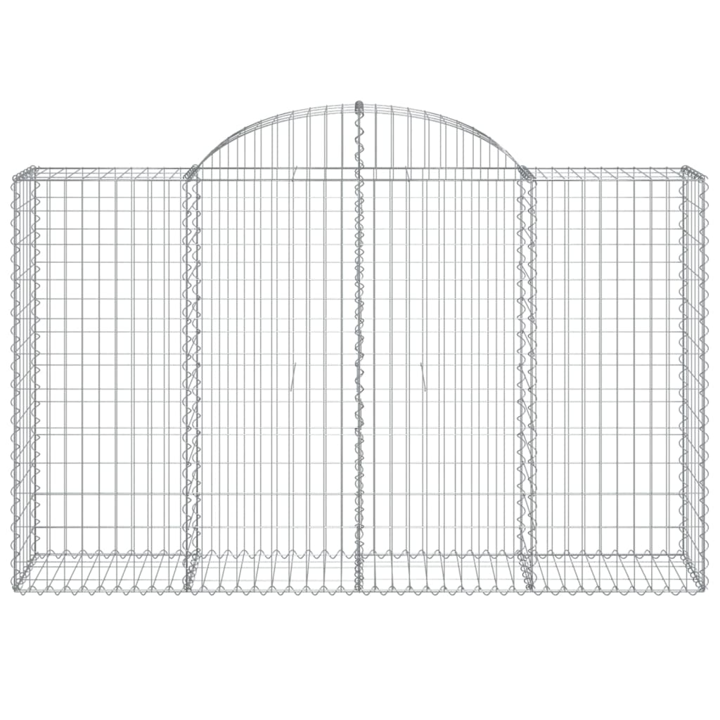 vidaXL Arched Gabion Baskets 13 pcs 200x50x120/140 cm Galvanised Iron