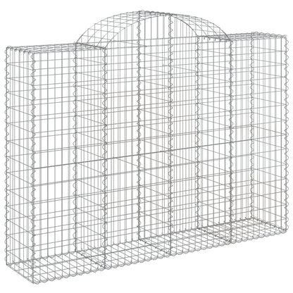 vidaXL Arched Gabion Baskets 2 pcs 200x50x140/160 cm Galvanised Iron