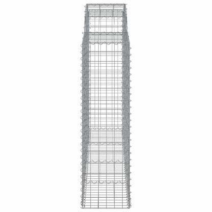 vidaXL Arched Gabion Baskets 5 pcs 200x50x140/160 cm Galvanised Iron