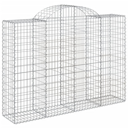 vidaXL Arched Gabion Baskets 6 pcs 200x50x140/160 cm Galvanised Iron