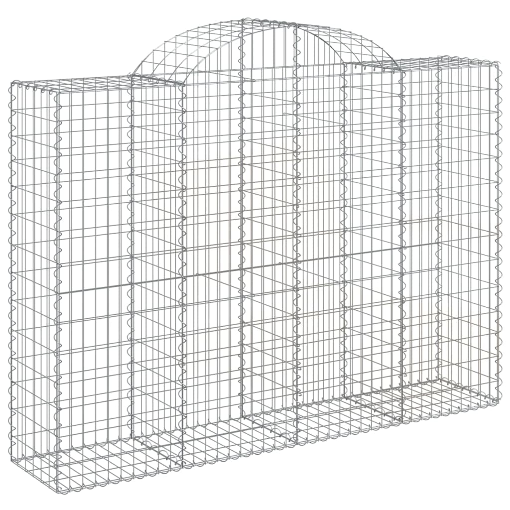 vidaXL Arched Gabion Baskets 8 pcs 200x50x140/160 cm Galvanised Iron