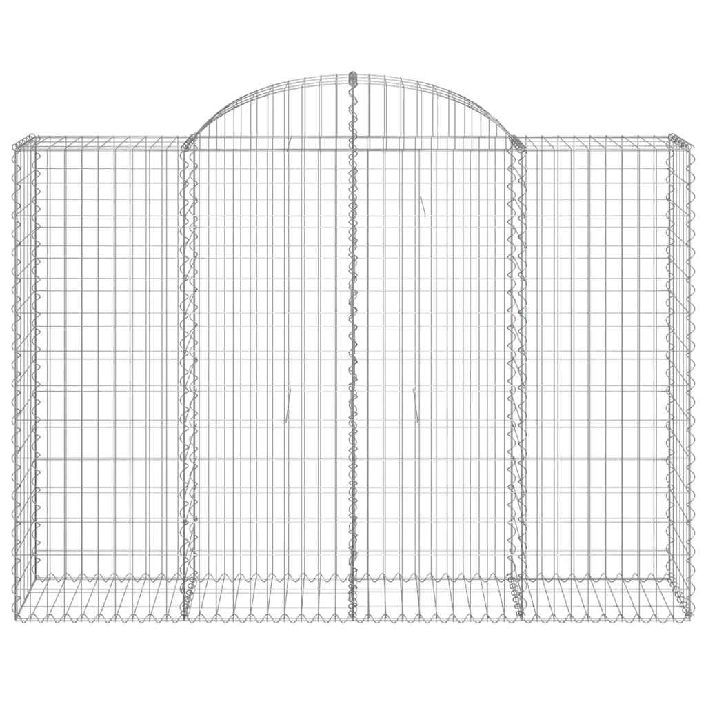vidaXL Arched Gabion Baskets 10 pcs 200x50x140/160 cm Galvanised Iron