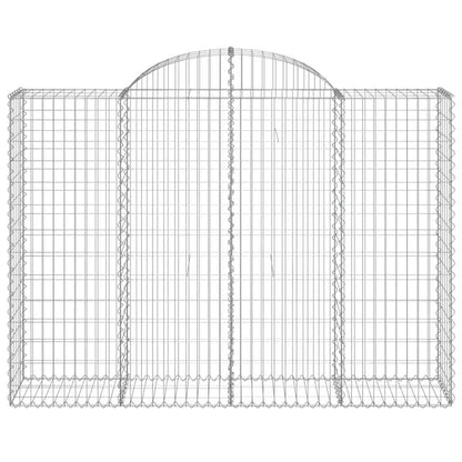 vidaXL Arched Gabion Baskets 10 pcs 200x50x140/160 cm Galvanised Iron