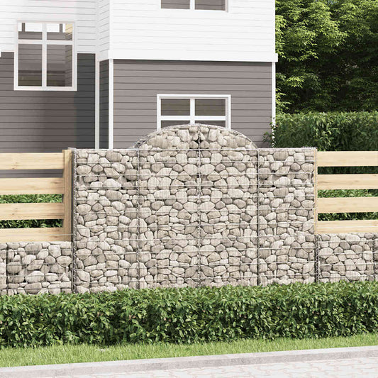 vidaXL Arched Gabion Baskets 10 pcs 200x50x140/160 cm Galvanised Iron