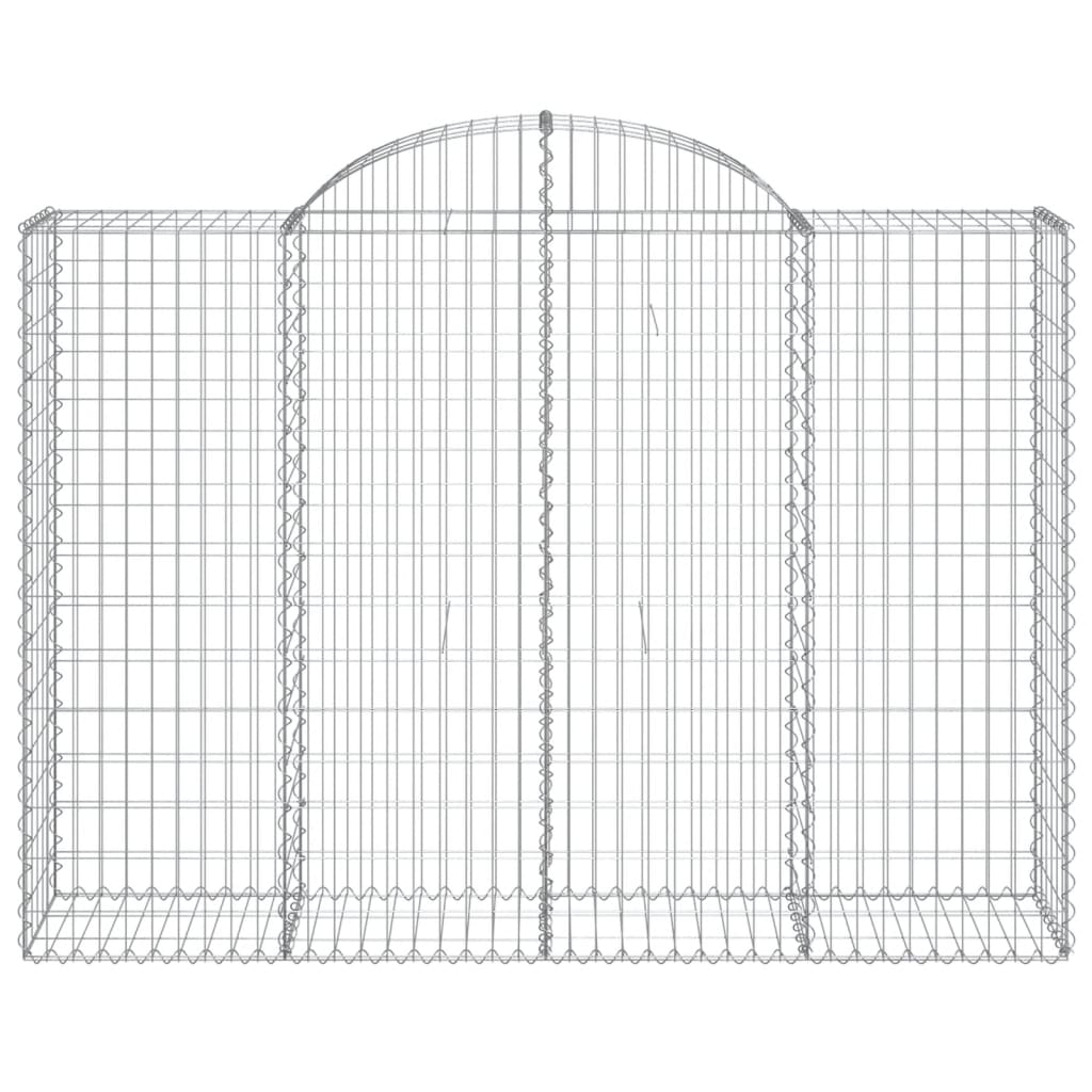 vidaXL Arched Gabion Baskets 11 pcs 200x50x140/160 cm Galvanised Iron