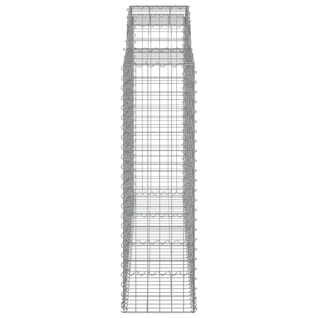 vidaXL Arched Gabion Baskets 13 pcs 200x50x140/160 cm Galvanised Iron