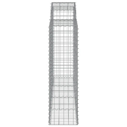 vidaXL Arched Gabion Baskets 13 pcs 200x50x140/160 cm Galvanised Iron