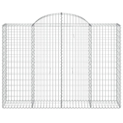 vidaXL Arched Gabion Baskets 14 pcs 200x50x140/160 cm Galvanised Iron