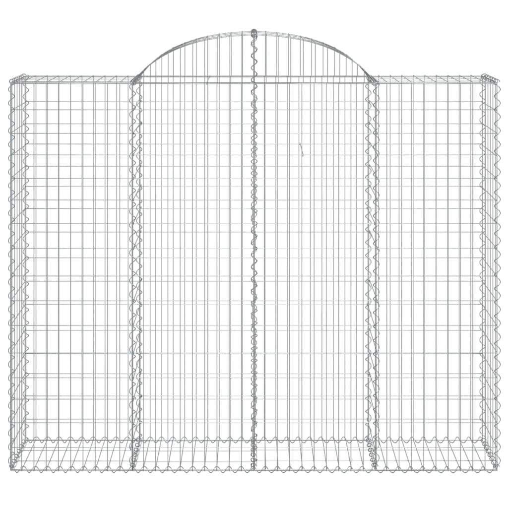 vidaXL Arched Gabion Baskets 4 pcs 200x50x160/180 cm Galvanised Iron