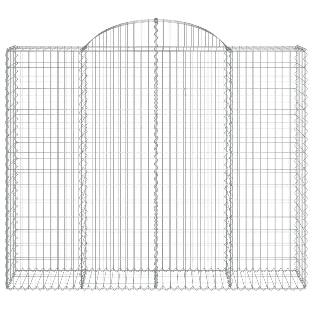vidaXL Arched Gabion Baskets 12 pcs 200x50x160/180 cm Galvanised Iron