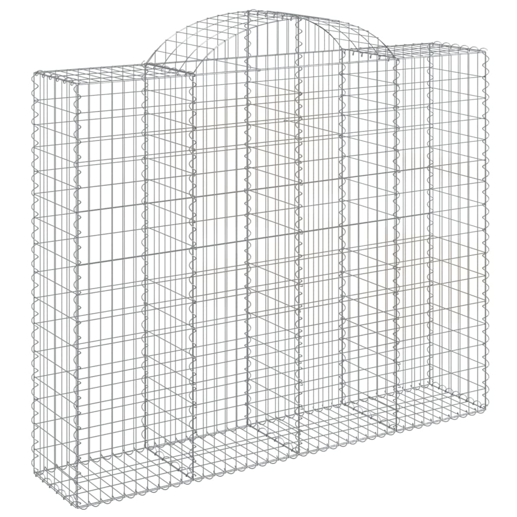 vidaXL Arched Gabion Baskets 13 pcs 200x50x160/180 cm Galvanised Iron