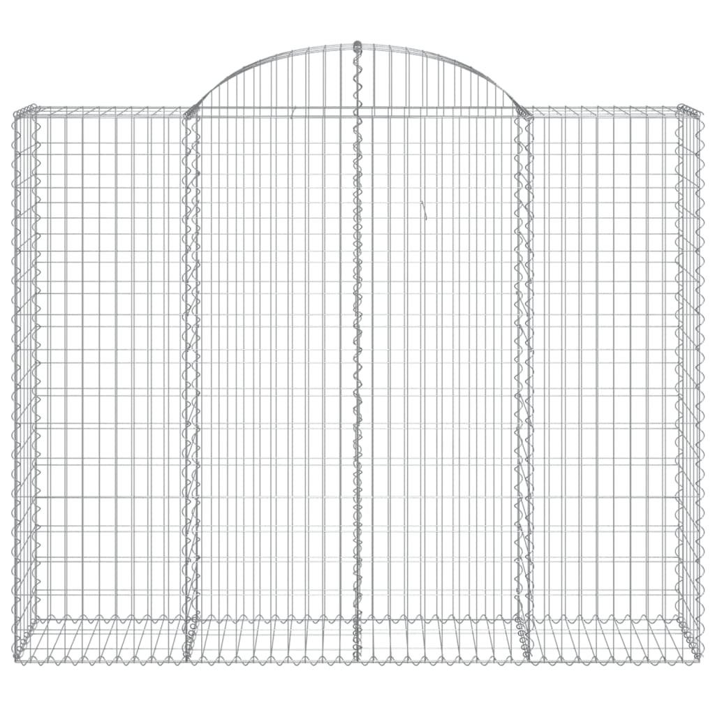 vidaXL Arched Gabion Baskets 14 pcs 200x50x160/180 cm Galvanised Iron