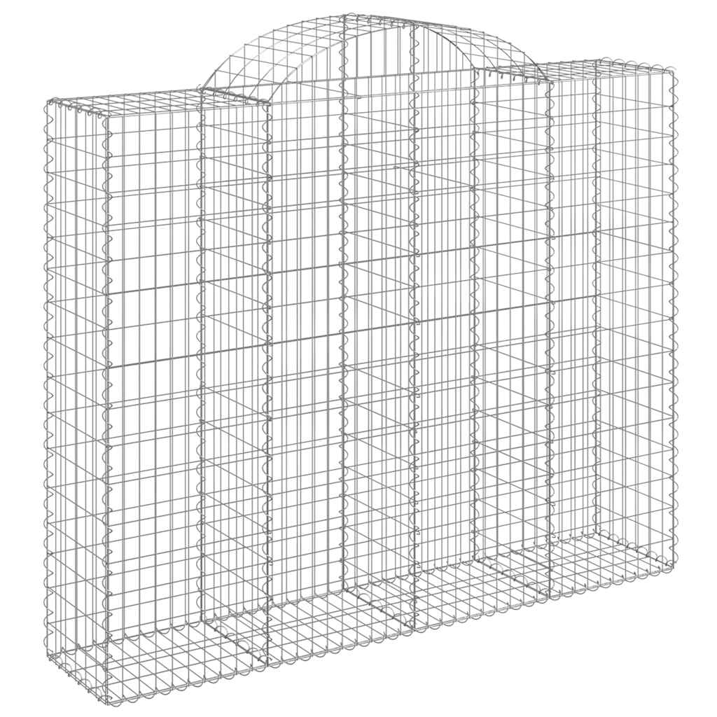 vidaXL Arched Gabion Baskets 15 pcs 200x50x160/180 cm Galvanised Iron