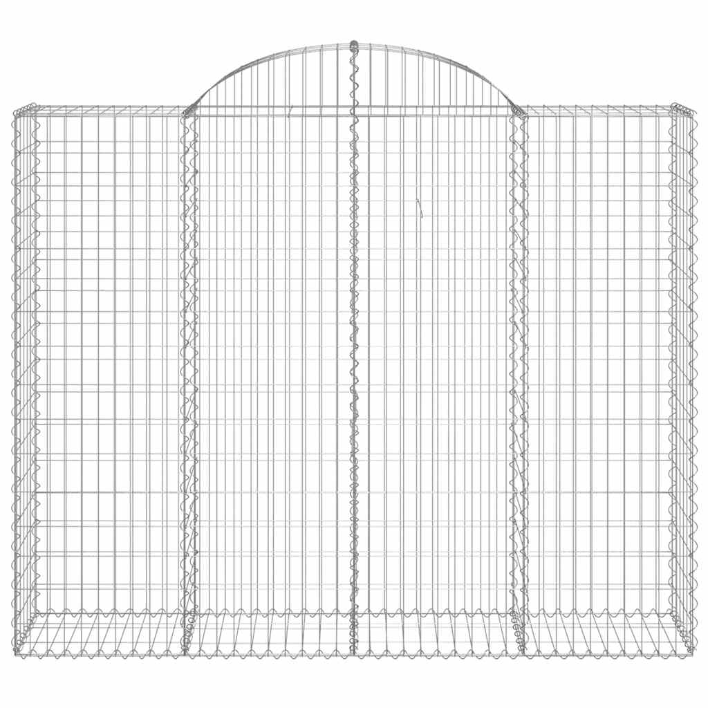 vidaXL Arched Gabion Baskets 15 pcs 200x50x160/180 cm Galvanised Iron