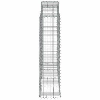 vidaXL Arched Gabion Baskets 15 pcs 200x50x160/180 cm Galvanised Iron