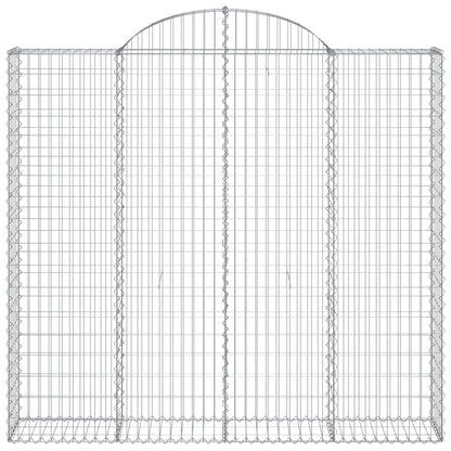 vidaXL Arched Gabion Baskets 2 pcs 200x50x180/200 cm Galvanised Iron