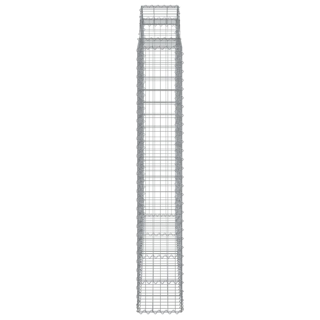 vidaXL Arched Gabion Baskets 8 pcs 200x50x180/200 cm Galvanised Iron