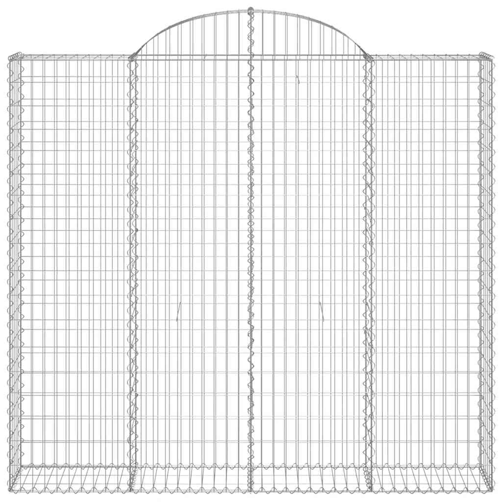 vidaXL Arched Gabion Baskets 9 pcs 200x50x180/200 cm Galvanised Iron