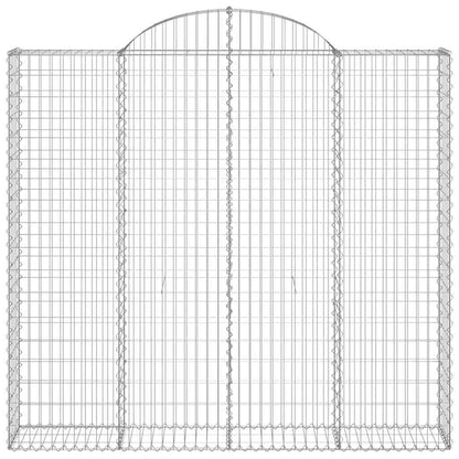 vidaXL Arched Gabion Baskets 9 pcs 200x50x180/200 cm Galvanised Iron