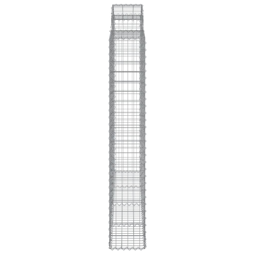 vidaXL Arched Gabion Baskets 10 pcs 200x50x180/200 cm Galvanised Iron