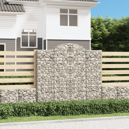 vidaXL Arched Gabion Baskets 10 pcs 200x50x180/200 cm Galvanised Iron
