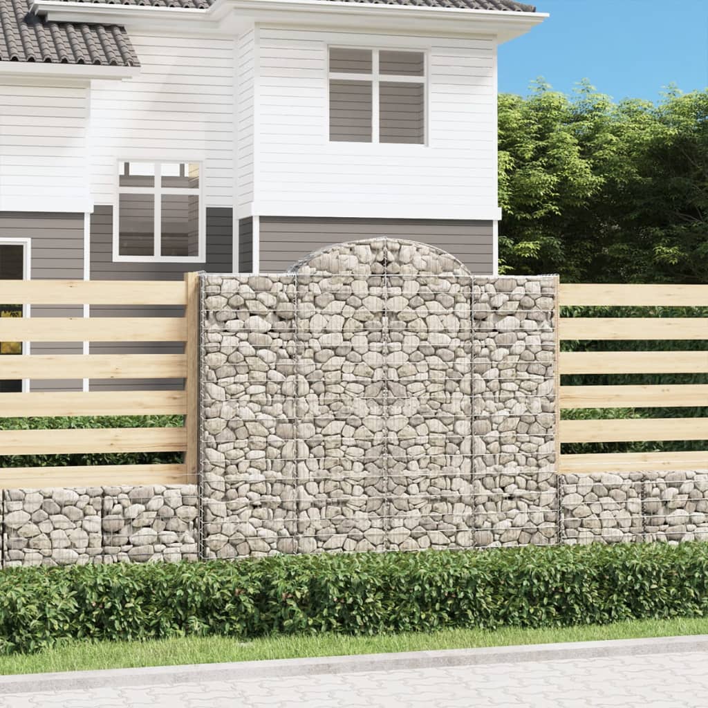 vidaXL Arched Gabion Baskets 11 pcs 200x50x180/200 cm Galvanised Iron