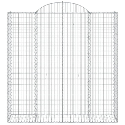 vidaXL Arched Gabion Baskets 2 pcs 200x50x200/220 cm Galvanised Iron