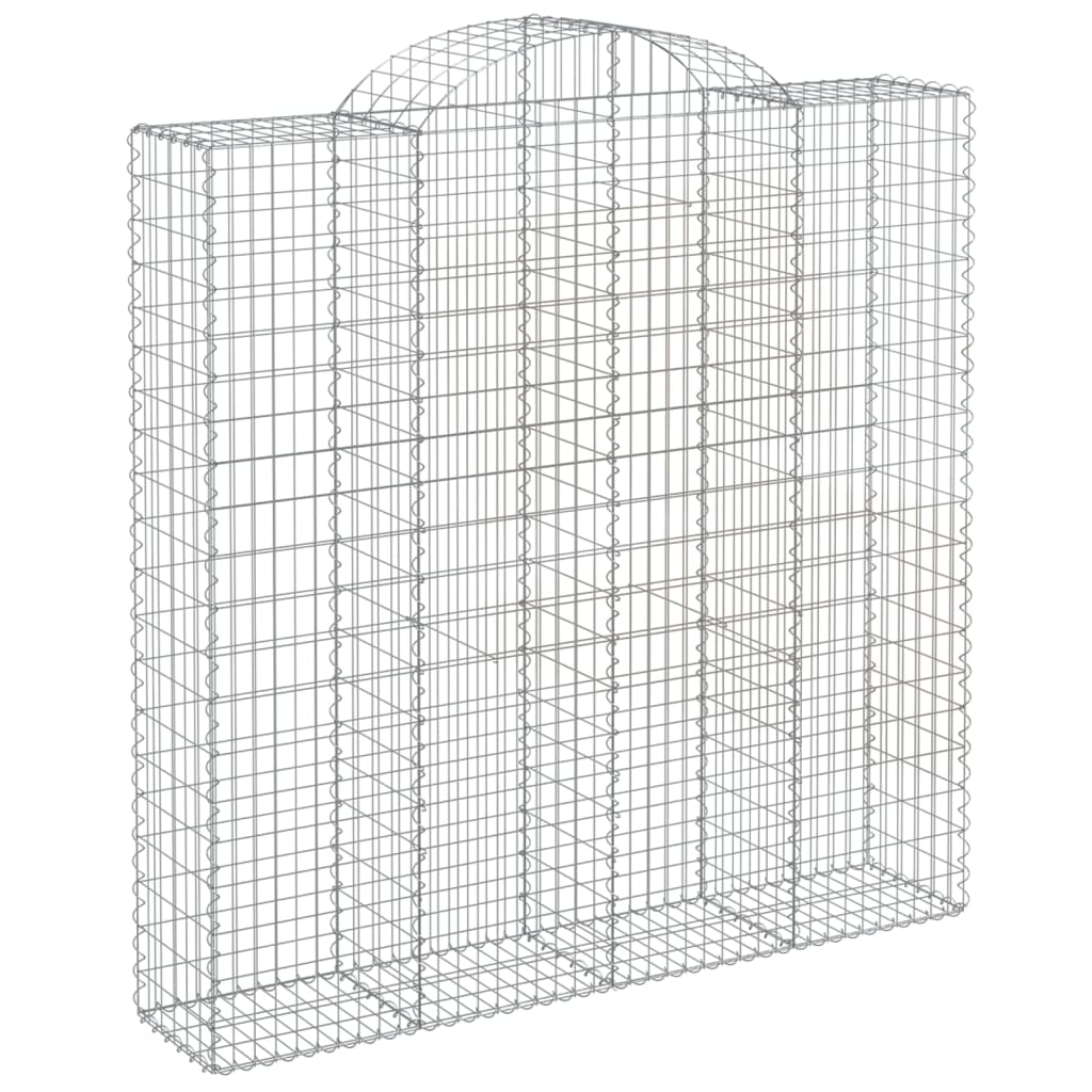 vidaXL Arched Gabion Baskets 3 pcs 200x50x200/220 cm Galvanised Iron
