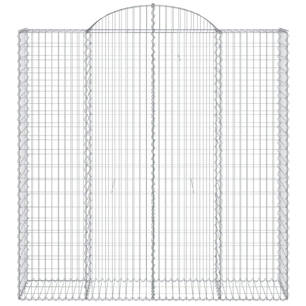 vidaXL Arched Gabion Baskets 3 pcs 200x50x200/220 cm Galvanised Iron