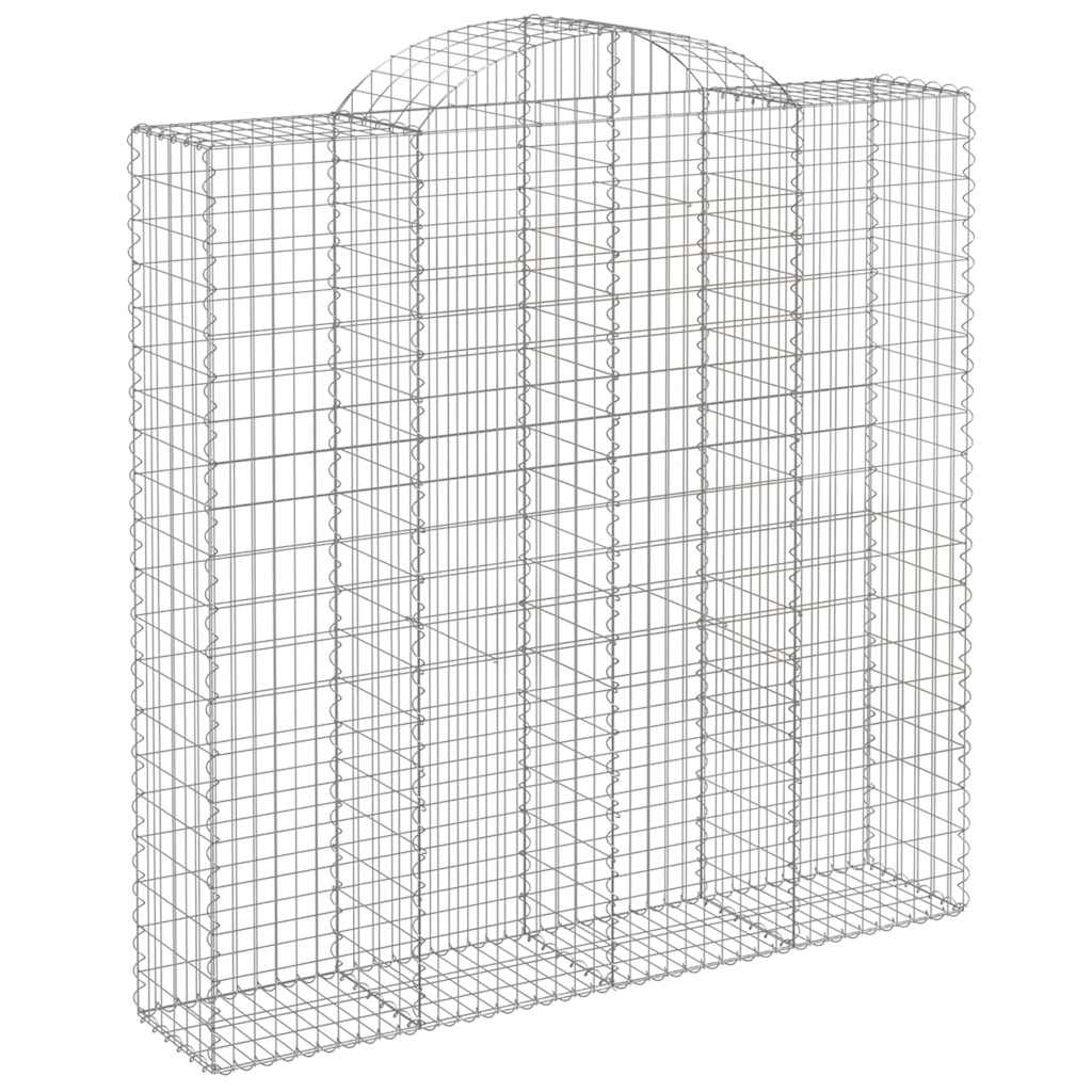 vidaXL Arched Gabion Baskets 9 pcs 200x50x200/220 cm Galvanised Iron