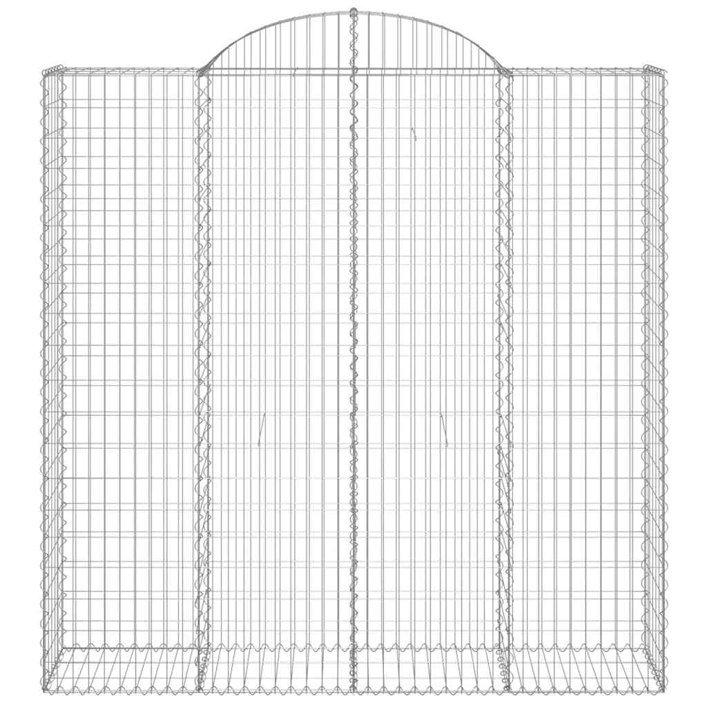 vidaXL Arched Gabion Baskets 9 pcs 200x50x200/220 cm Galvanised Iron