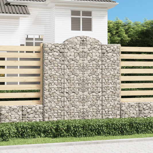 vidaXL Arched Gabion Baskets 4 pcs 200x50x220/240 cm Galvanised Iron