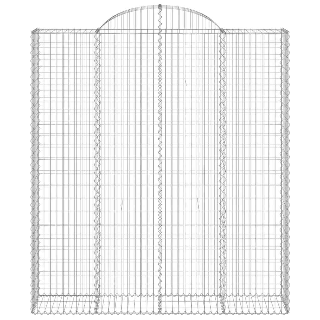 vidaXL Arched Gabion Baskets 9 pcs 200x50x220/240 cm Galvanised Iron
