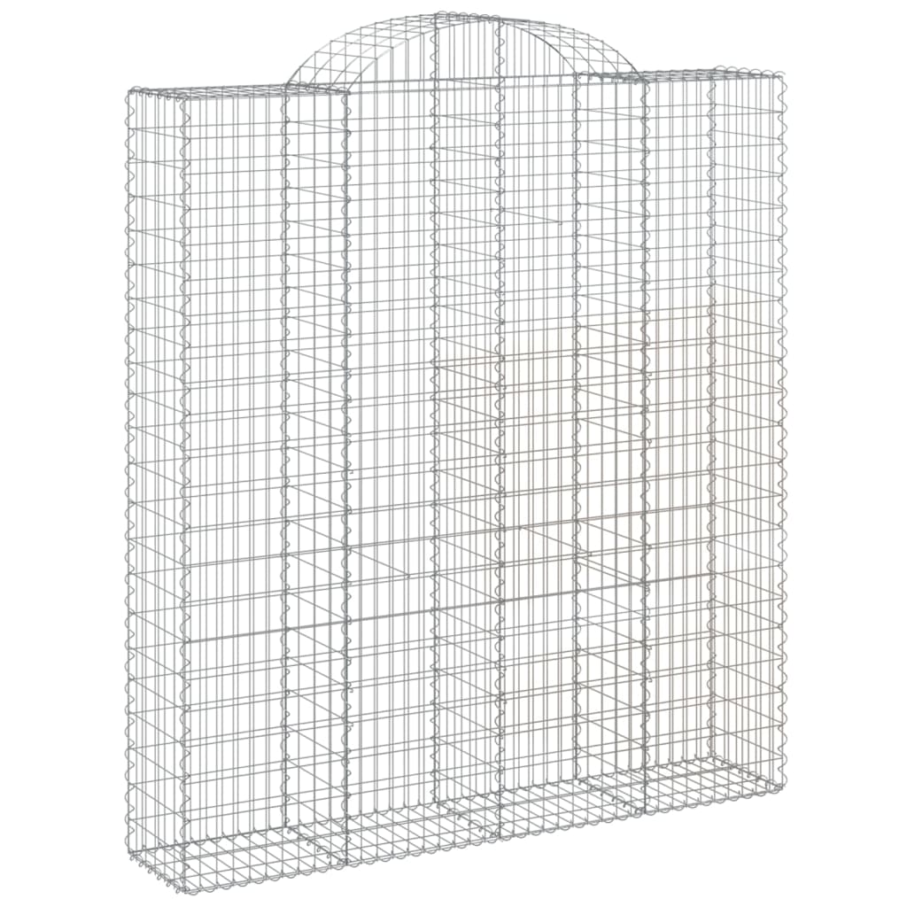 vidaXL Arched Gabion Baskets 10 pcs 200x50x220/240 cm Galvanised Iron