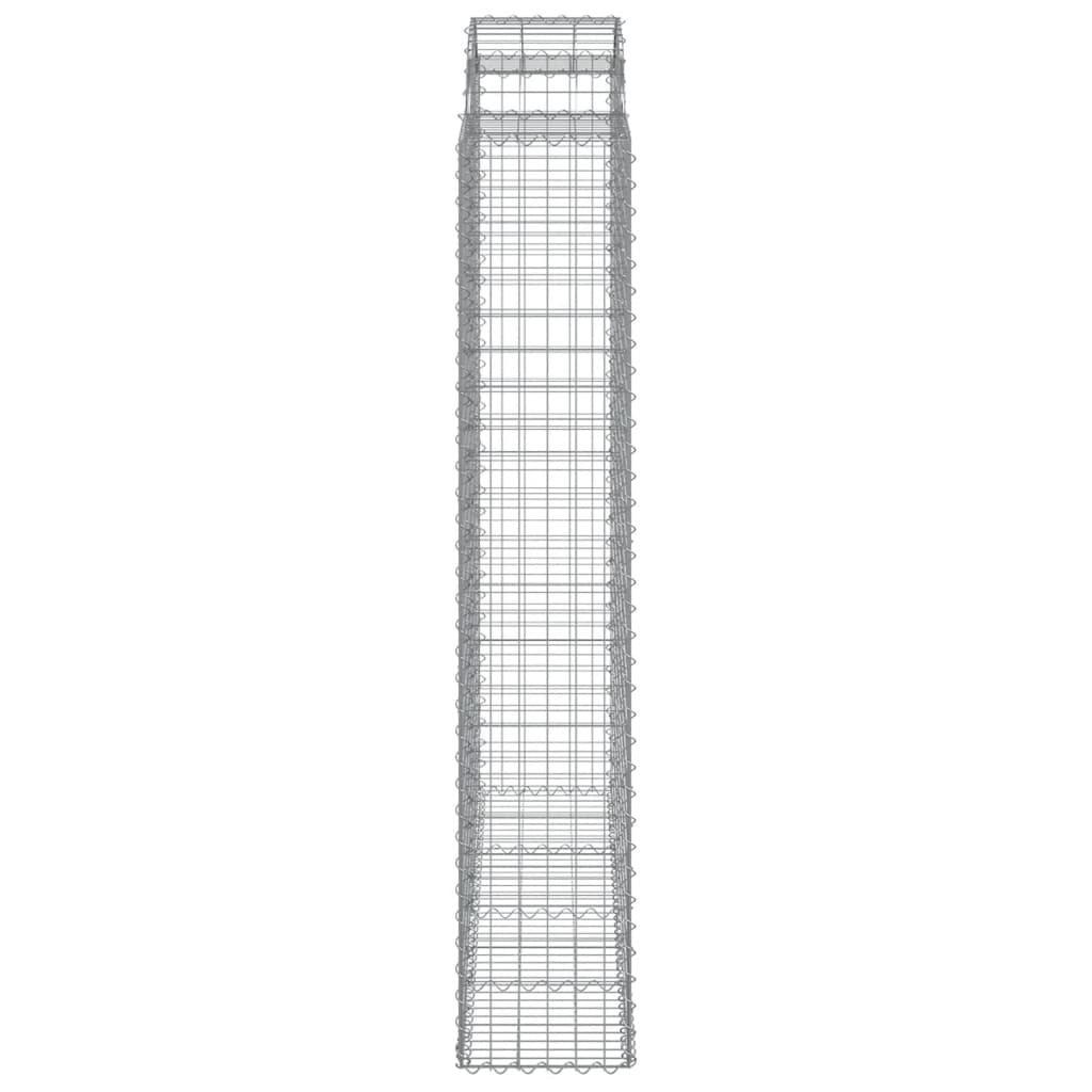 vidaXL Arched Gabion Baskets 13 pcs 200x50x220/240 cm Galvanised Iron