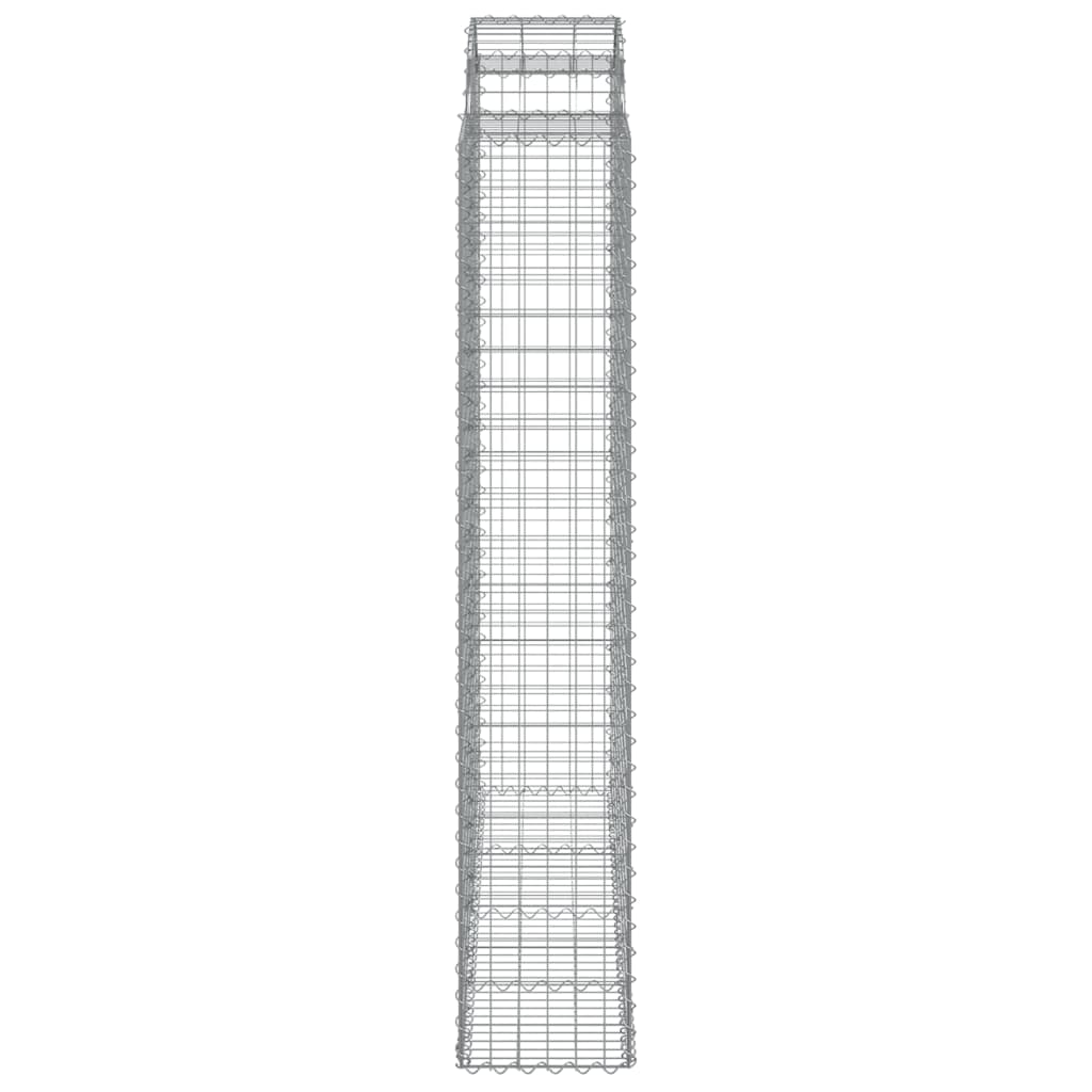 vidaXL Arched Gabion Baskets 18 pcs 200x50x220/240 cm Galvanised Iron