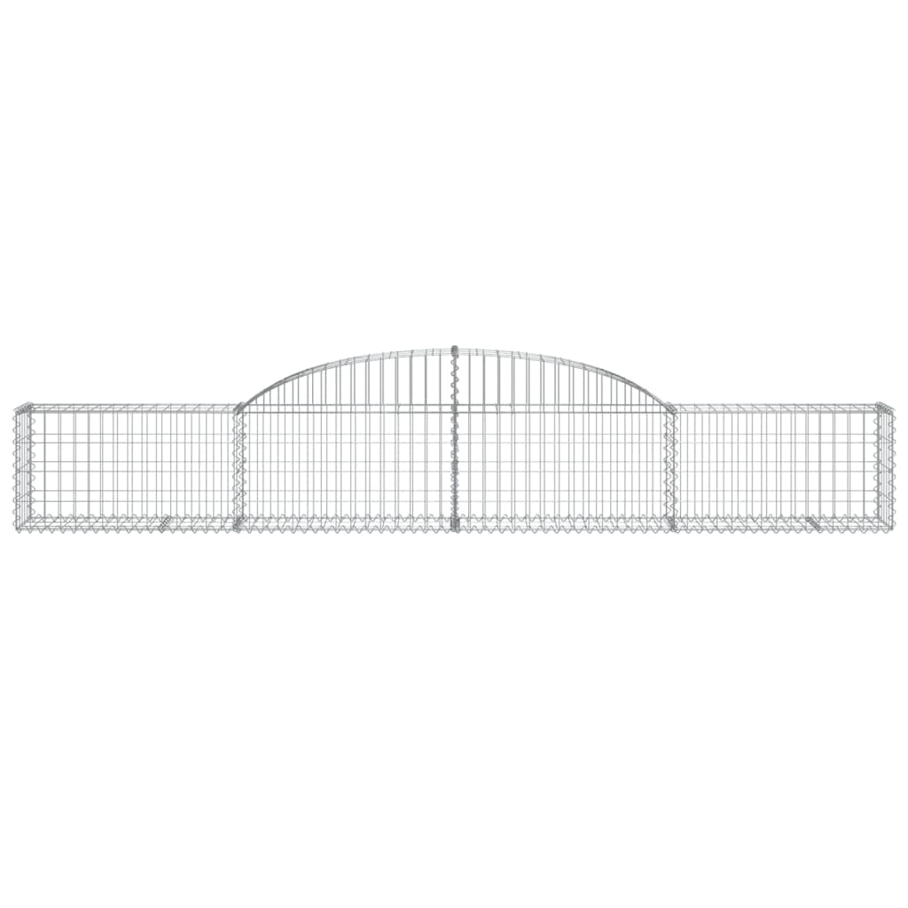 vidaXL Arched Gabion Baskets 4 pcs 300x30x40/60 cm Galvanised Iron
