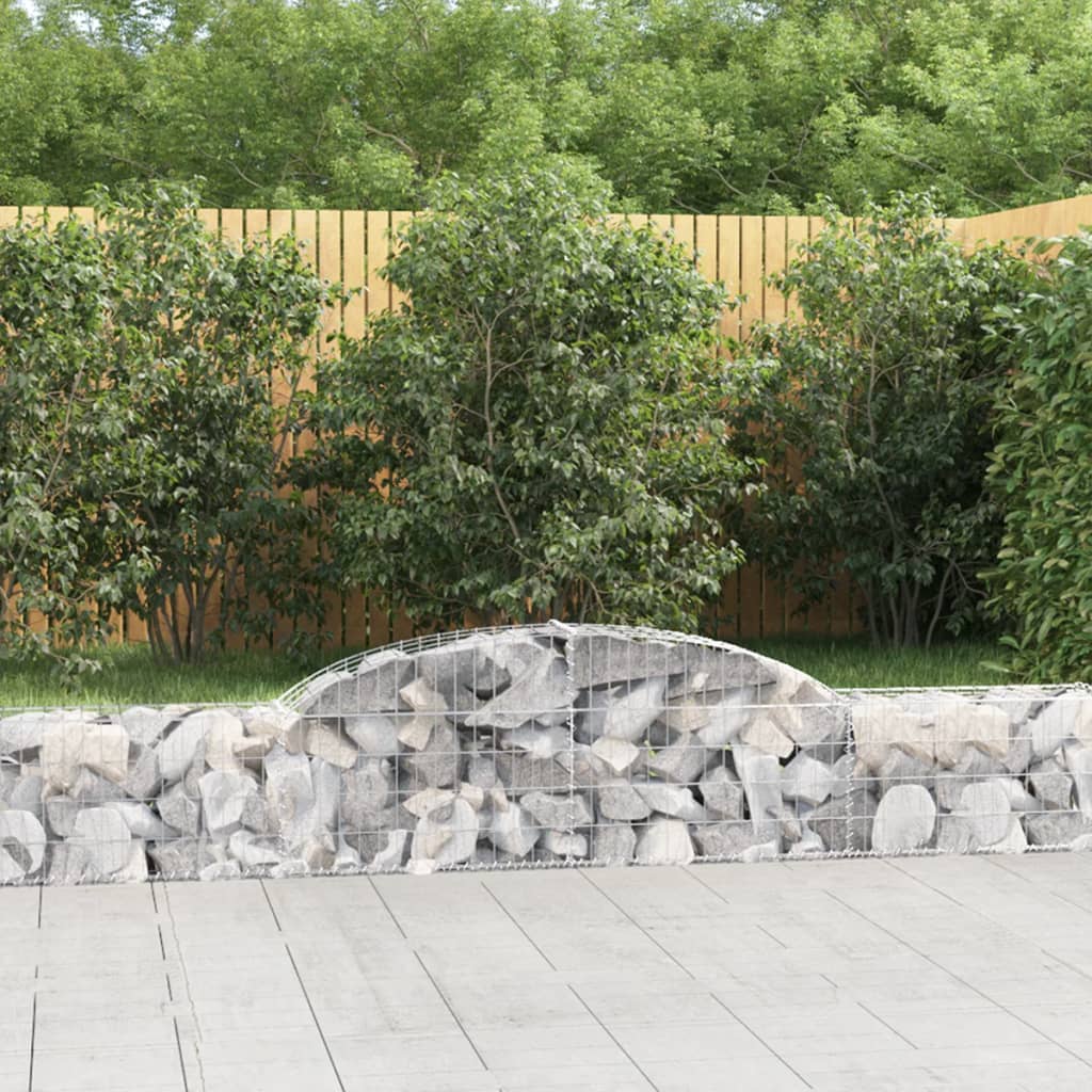 vidaXL Arched Gabion Baskets 4 pcs 300x30x40/60 cm Galvanised Iron