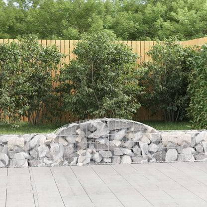 vidaXL Arched Gabion Baskets 11 pcs 300x30x40/60 cm Galvanised Iron
