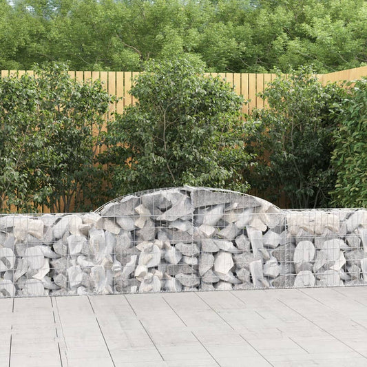 vidaXL Arched Gabion Baskets 2 pcs 300x30x60/80 cm Galvanised Iron