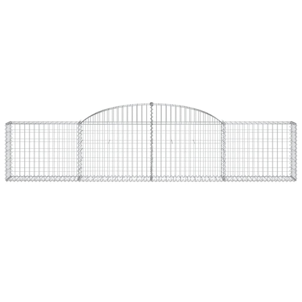 vidaXL Arched Gabion Baskets 3 pcs 300x30x60/80 cm Galvanised Iron
