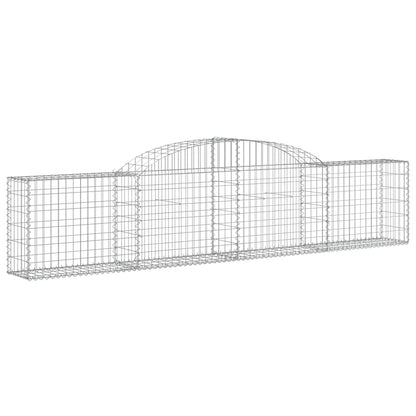 vidaXL Arched Gabion Baskets 4 pcs 300x30x60/80 cm Galvanised Iron