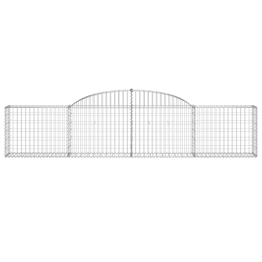 vidaXL Arched Gabion Baskets 4 pcs 300x30x60/80 cm Galvanised Iron