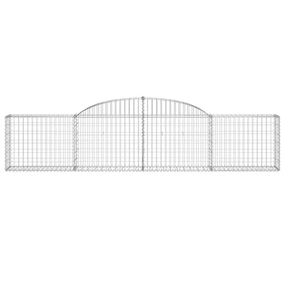 vidaXL Arched Gabion Baskets 4 pcs 300x30x60/80 cm Galvanised Iron