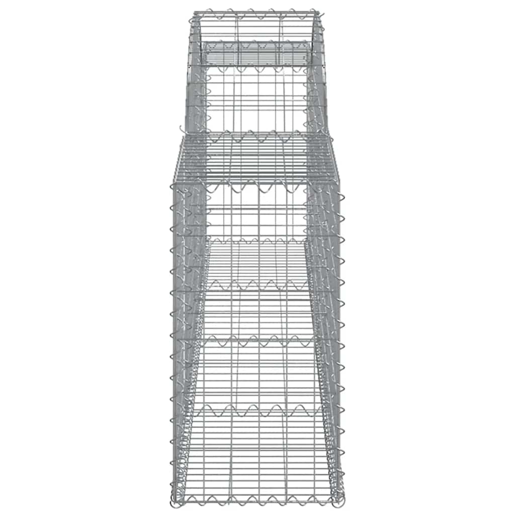 vidaXL Arched Gabion Baskets 4 pcs 300x30x60/80 cm Galvanised Iron