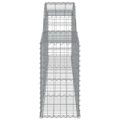 vidaXL Arched Gabion Baskets 4 pcs 300x30x60/80 cm Galvanised Iron