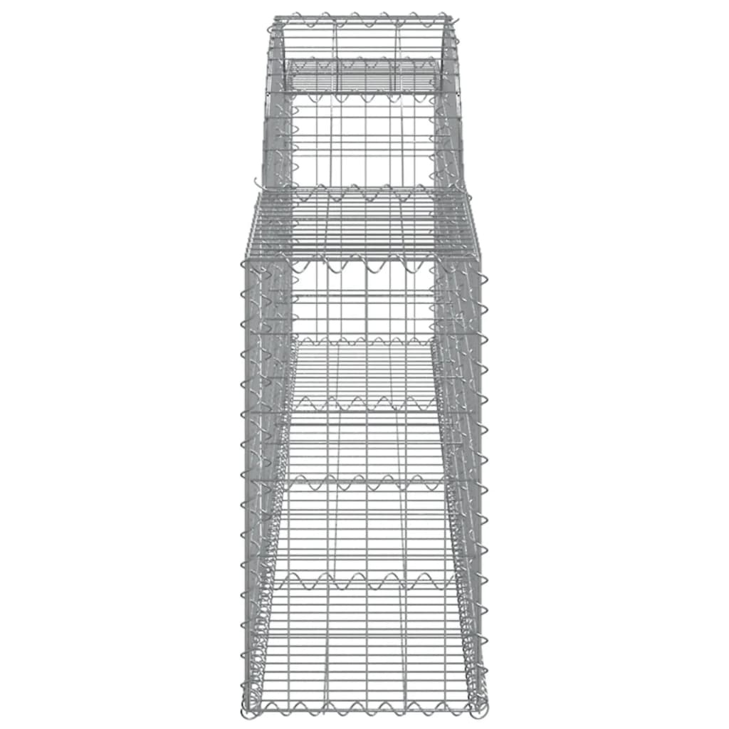 vidaXL Arched Gabion Baskets 8 pcs 300x30x60/80 cm Galvanised Iron