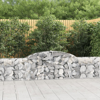 vidaXL Arched Gabion Baskets 8 pcs 300x30x60/80 cm Galvanised Iron