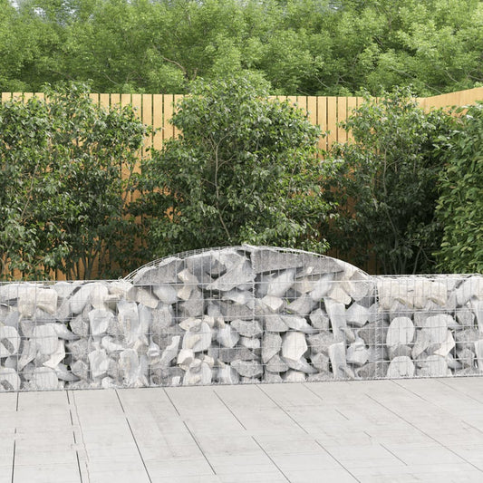vidaXL Arched Gabion Baskets 8 pcs 300x30x60/80 cm Galvanised Iron