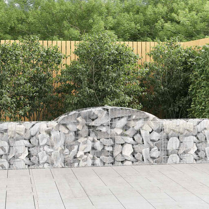 vidaXL Arched Gabion Baskets 9 pcs 300x30x60/80 cm Galvanised Iron